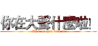 你在大聲什麼啦！ ( What are you loud it!)