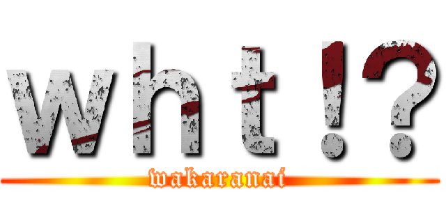 ｗｈｔ！？ (wakaranai)