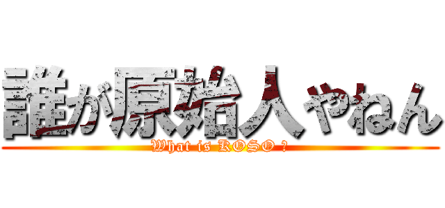 誰が原始人やねん (What is KOSO ?)