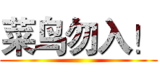 菜鸟勿入！ ()
