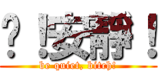 噓！安靜！ (be quiet, bitch!)