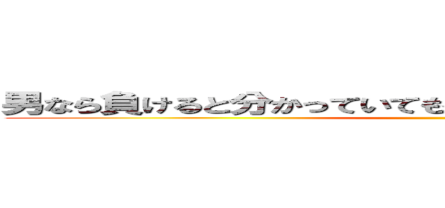 男なら負けると分かっていても戦わなくちゃいけない時がある ()