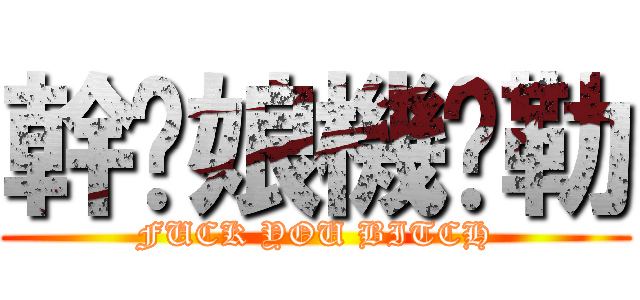 幹你娘機掰勒 (FUCK YOU BITCH)