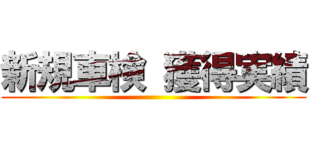 新規車検 獲得実績 ()