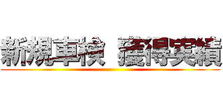 新規車検 獲得実績 ()