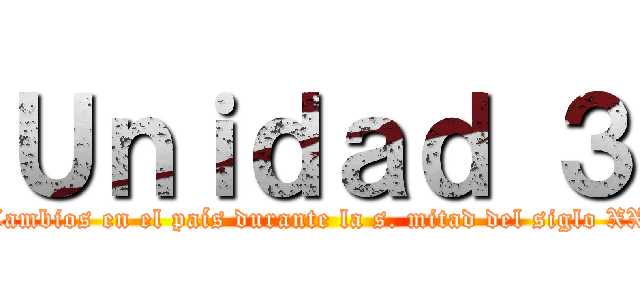 Ｕｎｉｄａｄ ３ (Cambios en el país durante la s. mitad del siglo XX)