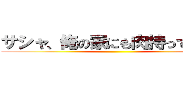 サシャ、俺の家にも肉持ってきてｗ ()