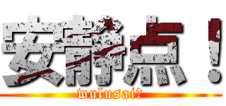 安静点！ (wulusai！)