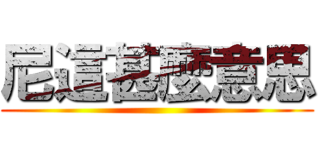 尼這甚麼意思 ()