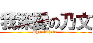 我深愛の乃文 (what is love )