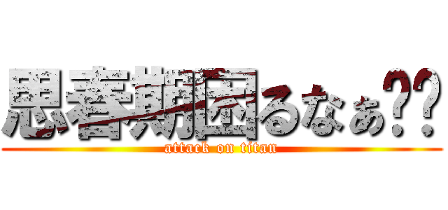 思春期困るなぁ‼︎ (attack on titan)