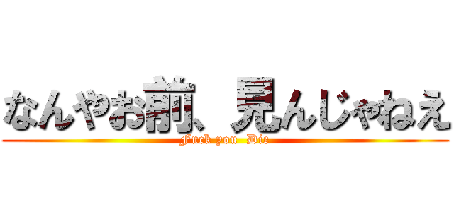 なんやお前、見んじゃねえ (Fuck you  Die)
