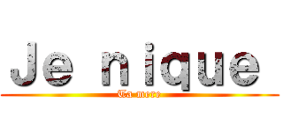 Ｊｅ ｎｉｑｕｅ  (Ta mere)