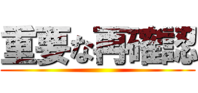 重要な再確認 ()