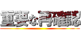重要な再確認 ()