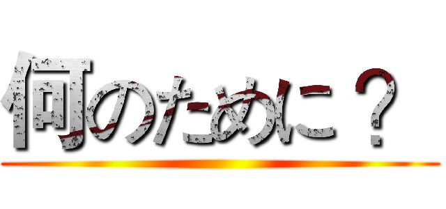 何のために ？ ()