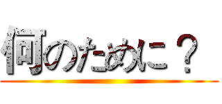 何のために ？ ()