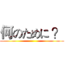 何のために ？ ()