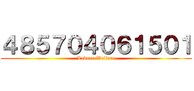４８５７０４０６１５０１ (Labour Welfare)