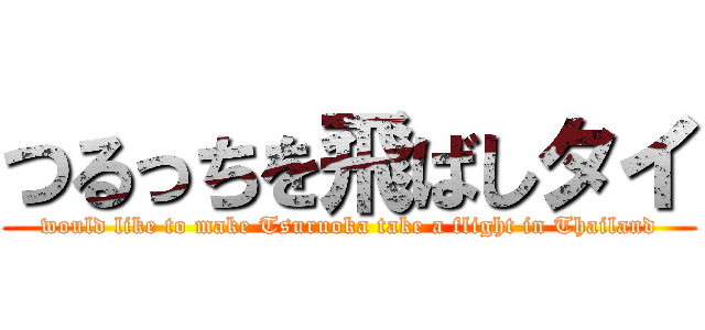 つるっちを飛ばしタイ (would like to make Tsuruoka take a flight in Thailand)