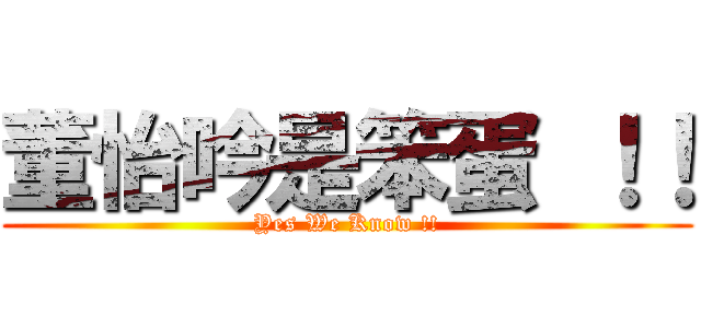 董怡吟是笨蛋 ！！ (Yes We Know !!)