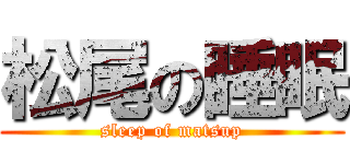 松尾の睡眠 (sleep of matsup)
