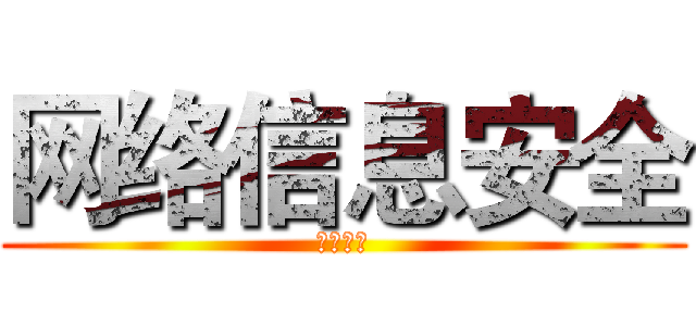网络信息安全 (你们懂得)