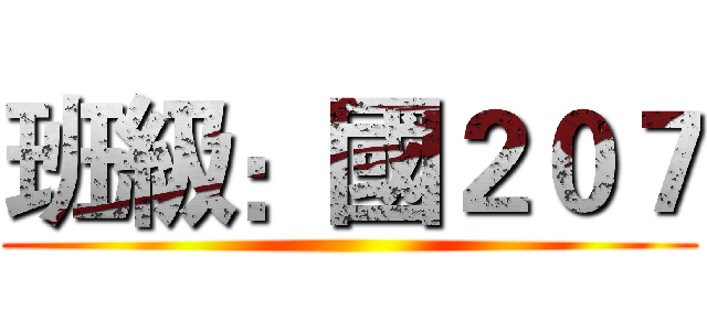 班級：國２０７ ()