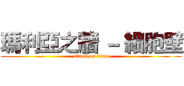 瑪利亞之牆 － 細胞壁 (attack on titan)