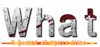 Ｗｈａｔ (3 hours of spare time)