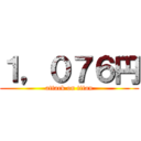 １，０７６円 (attack on titan)