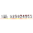 １ 群：９２９９２４９５３  ()
