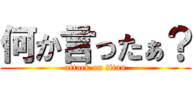 何か言ったぁ？ (attack on titan)