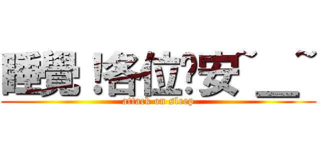 睡覺！各位晚安~＿~ (attack on sleep)