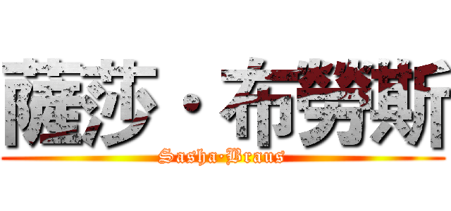 薩莎· 布勞斯 (Sasha·Braus)