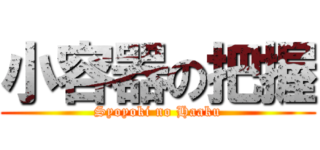 小容器の把握 (Syoyoki no Haaku)