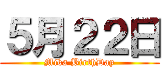 ５月２２日 (Mika BirthDay)