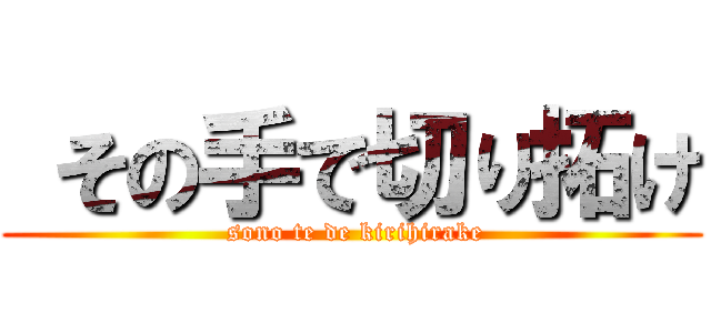  その手で切り拓け ( sono te de kirihirake)