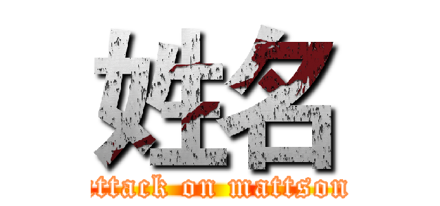 姓名 (attack on mattson)
