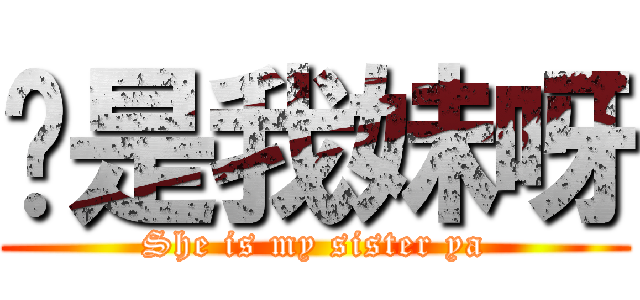 她是我妹呀 (She is my sister ya)