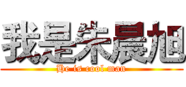 我是朱晨旭 (He is cool man)