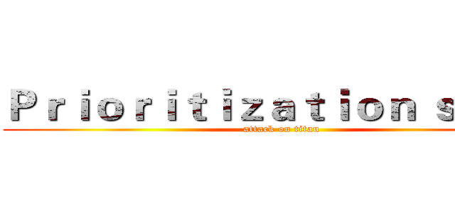 Ｐｒｉｏｒｉｔｉｚａｔｉｏｎ ｓｋｉｌｌ (attack on titan)