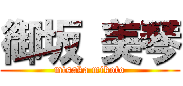 御坂 美琴 (misaka mikoto)