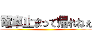 電車止まって帰れねぇ ()