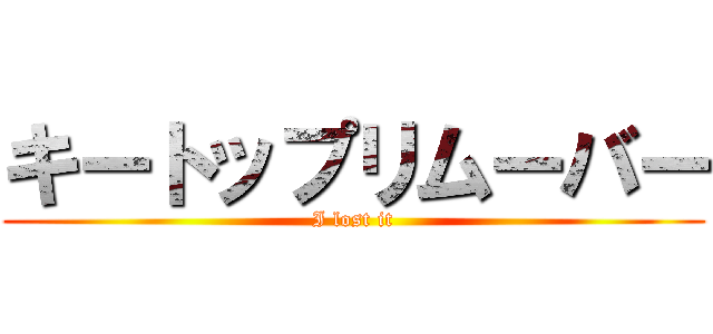 キートップリムーバー (I lost it)