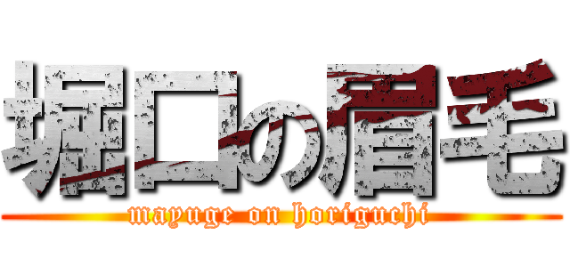 堀口の眉毛 (mayuge on horiguchi)