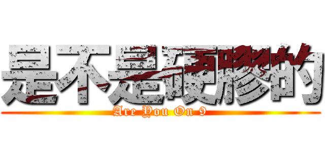 是不是硬膠的 (Are You On 9)
