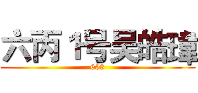 六丙１号吴皓瑋 (603)