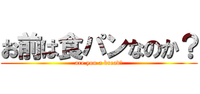 お前は食パンなのか？ (are you a bread?)