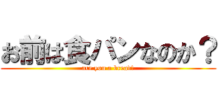 お前は食パンなのか？ (are you a bread?)
